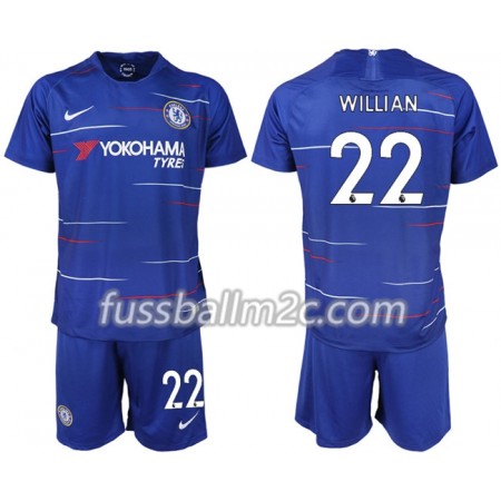 Fußballtrikots Chelsea WILLIAN 22 Kinder Heim Trikotsatz 2018-2019